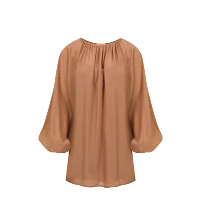 House Of Ika Women's Gathered Flow Viscose Mini Dress In Brown