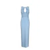 House Of Ika Women's Keyhole Ruched Maxi Dress In Blue