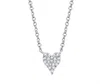 House Of India Women's Paved Small Heart Necklace In 14kt White Gold/ Diamonds In Silver