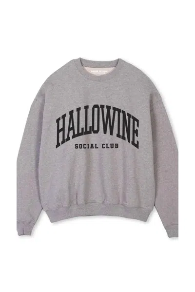 House Of Lulu Hallowine Sweatshirt In Heather Grey