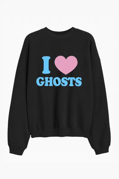 House Of Lulu I Love Ghosts Sweatshirt In Black