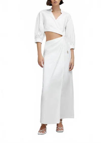 House Of Lulu Kara Midi Dress In Ivory In White