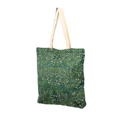 House Of Murphy Women's Blue / Green Night Garden Woven Carry Bag In Multi