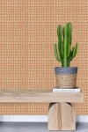House Of Nomad Checked Out Natural Grass Cloth Wallpaper In Orange