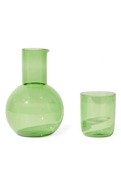 House Of Nunu Belly Carafe & Cup Set In Green