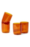 House Of Nunu Set Of 4 Belly Tumblers In Amber