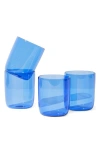 House Of Nunu Set Of 4 Belly Tumblers In Blue