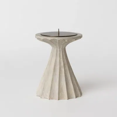 House Of Revelry Bleached Tall Pillar Candle Holder In White