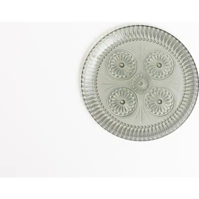 House Of Revelry Eden Pressed Glass Plate Set In Green