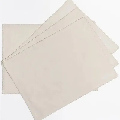 House Of Revelry Love Notes Whipstitch Placemat Set Of Four In Neutral