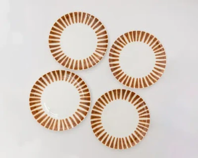 House Of Revelry Sunset Strip Dinner Plate Set Of Four In Brown