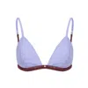 House Of Silk Blue Lyron Cotton Striped Soft Lingerie Set In Blue