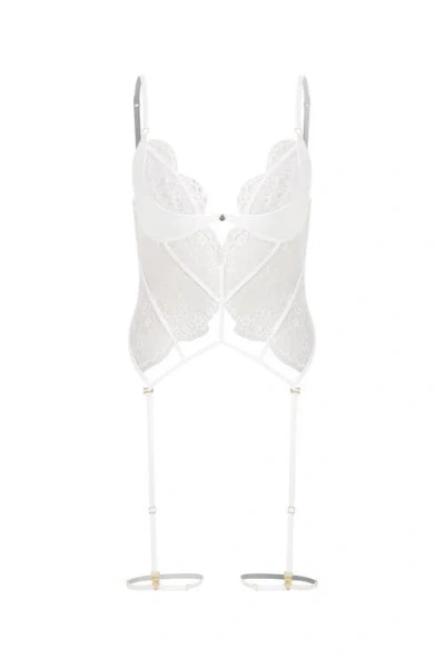 House Of Silk Ciara Garter Bodysuit In White