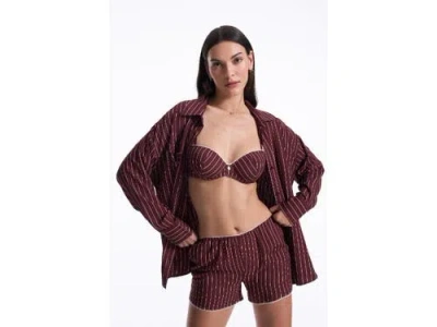 House Of Silk Cool Cat Shorts Set In Burgundy