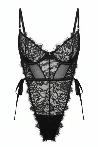 House Of Silk Cynthia Bodysuit In Black