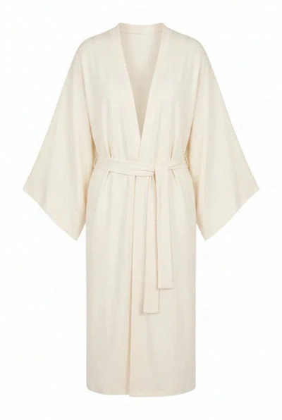 House Of Silk Lune Kaftan Robe In Vanilla