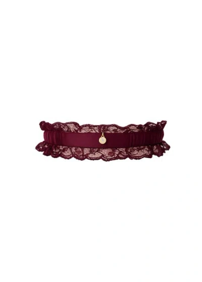 House Of Silk Mary Garter In Burgundy