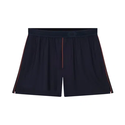 House Of Silk Men's Blue Indigo Extra Soft Viscose Bias Boxer Shorts