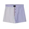 House Of Silk Men's Blue Lyron Unisex Cotton Striped Shorts In Blue
