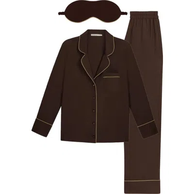 House Of Silk Noelle Pyjama Set In Burgundy