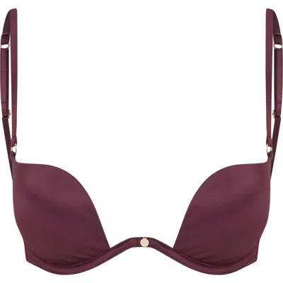 House Of Silk Seamless Push Up Bra In Burgundy