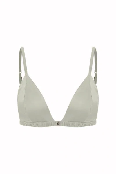 House Of Silk Silk Triangle Bra In Gray