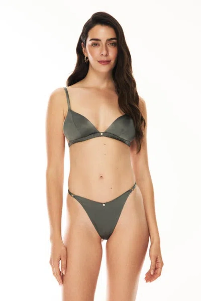 House Of Silk Silk Triangle Bra In Blue