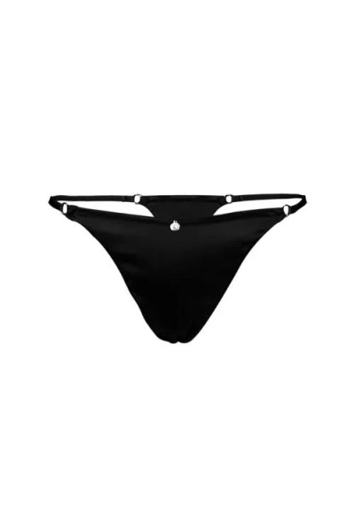 House Of Silk Silk Triangle Thong In Black