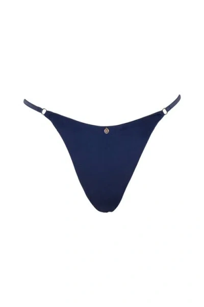 House Of Silk Silk Triangle Thong In Blue