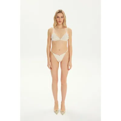 House Of Silk Silk Triangle Thong In Neutral