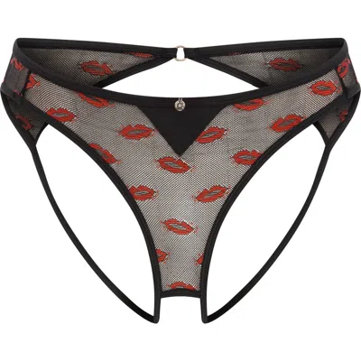 House Of Silk Smooch Smooch Ouvert Panties In Black