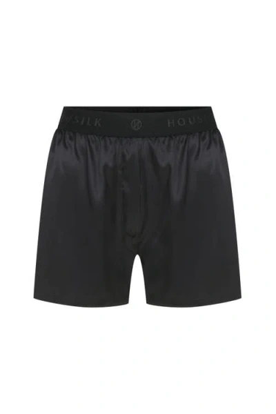 House Of Silk Unisex Silk Boxer In Black