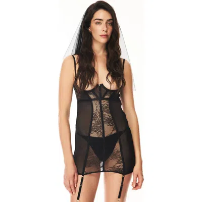 House Of Silk Valerie Garter Dress In Black