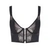 House Of Silk Women's Black Estelle Lace Satin Bustier In Black