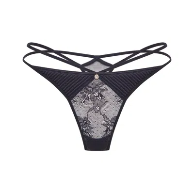 House Of Silk Women's Black Estelle Lace Thong