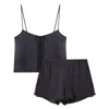 House Of Silk Women's Black Janet Camisole Set In Black