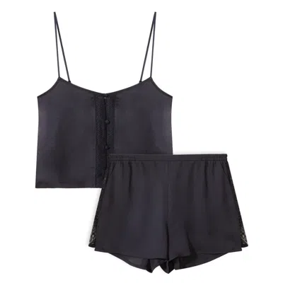 House Of Silk Women's Black Janet Camisole Set