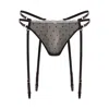 House Of Silk Women's Black Shayla Garter Thong In Black