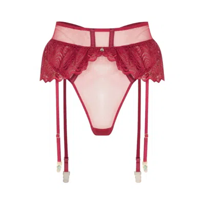 House Of Silk Women's Chambery Garter Thong Claret Red