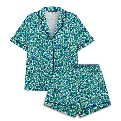 House Of Silk Women's Cutie Dots Soft Shorts Pyjama Set Green