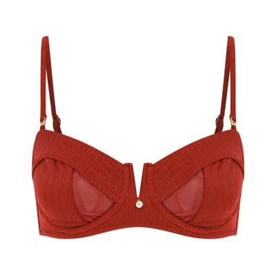 House Of Silk Women's Evelyn Bikini Top Red