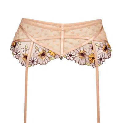 House Of Silk Women's Gold / Green / Yellow Marguerite Suspender In Gold/green/yellow