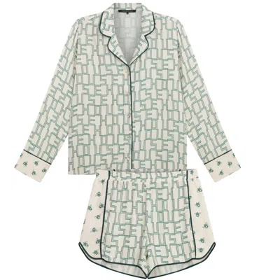 House Of Silk Women's Honey Bee Pyjama Set In Green