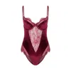House Of Silk Women's Idylle Velvet Bodysuit Claret Red In Red