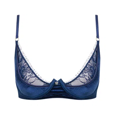 House Of Silk Women's Idylle Velvet Bra Midnight Blue