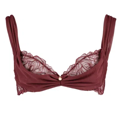 House Of Silk Women's Lucy Lace & Tulle Bra Claret Red In Burgundy