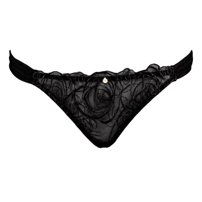House Of Silk Women's Lucy Lace & Tulle Thong Black