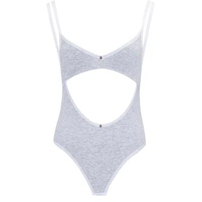 House Of Silk Women's Lysia Cotton Bodysuit Grey