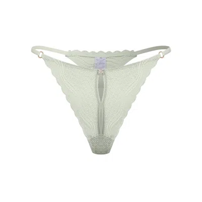 House Of Silk Women's Neima Lace Low Cut Thong Mint Green