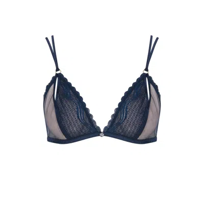 House Of Silk Women's Neima Lace Triangle Bra Navy Blue